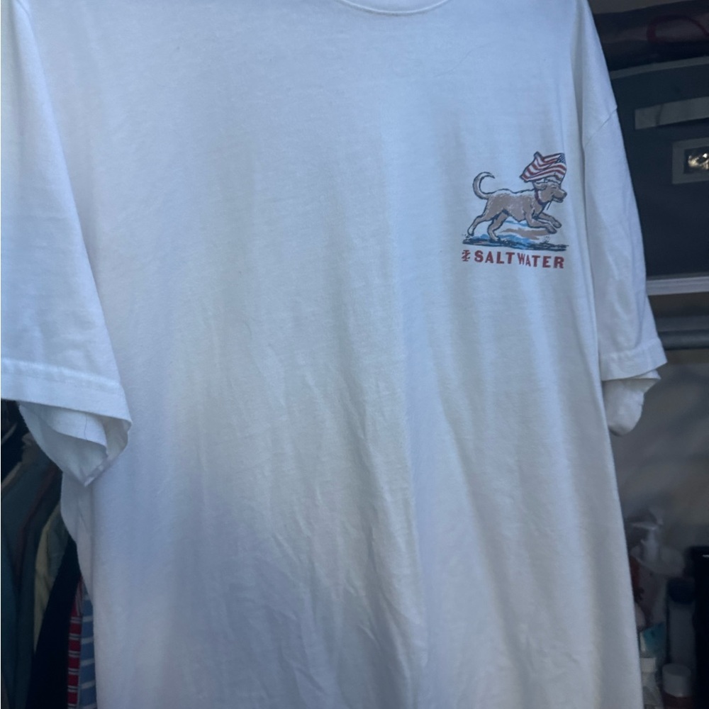 Men's IZOD Patriotic Dog White T-Shirt